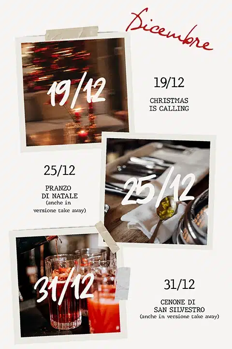 Gli eventi di dicembre a Masseria del Sale: 19/12 Christmas is Calling, 25/12 Pranzo di Natale, 31/12 Cenone di San Silvestro