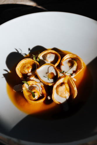 TORTELLO DI AGNELLO, ZUCCA E CACIOCAVALLO